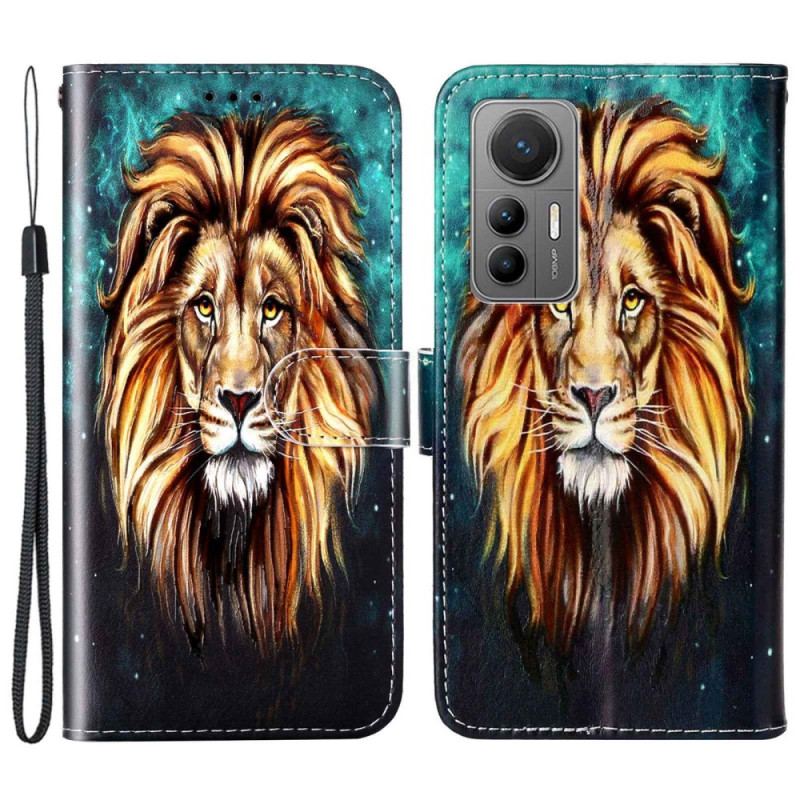 Capa De Couro Para Xiaomi 12 Lite De Cordão Cordão Leão
