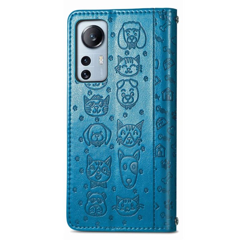 Capa Flip Para Xiaomi 12 Lite Animais Animados
