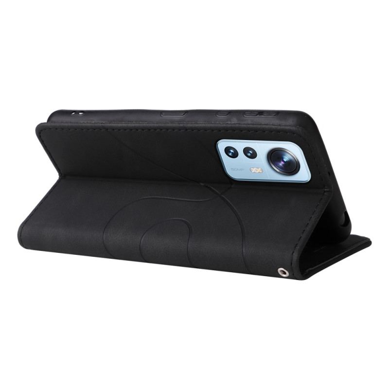 Capa Flip Para Xiaomi 12 Lite De Cordão Correia De Dois Tons