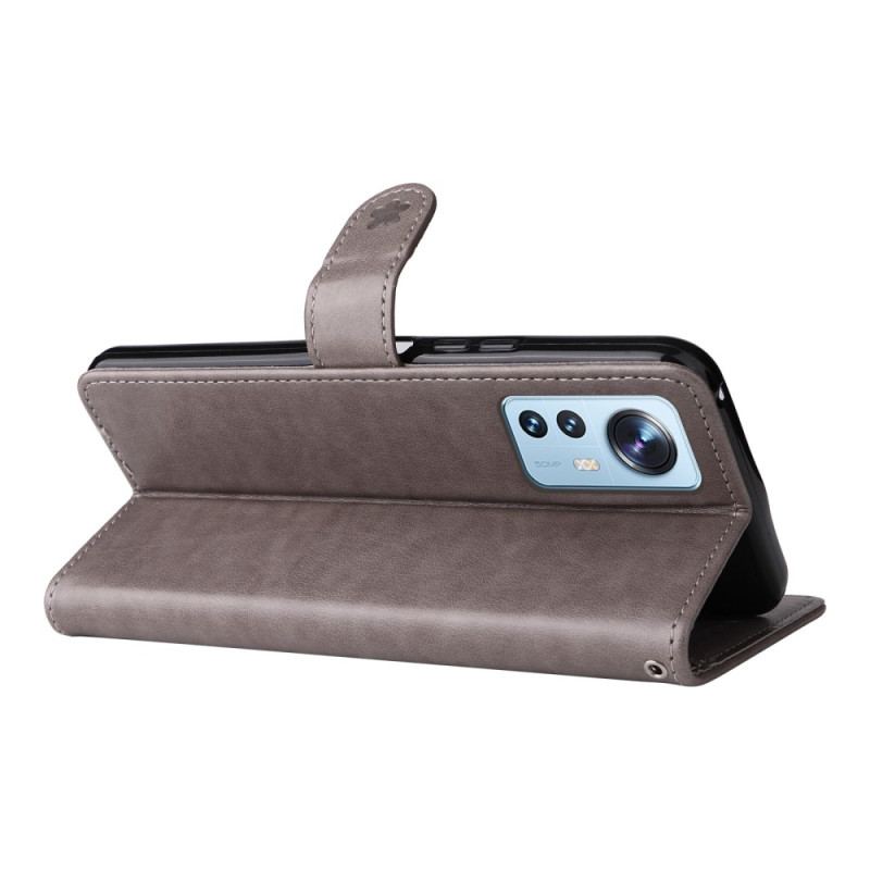Capa Flip Para Xiaomi 12 Lite De Cordão Gato E Abelha Com Cordão