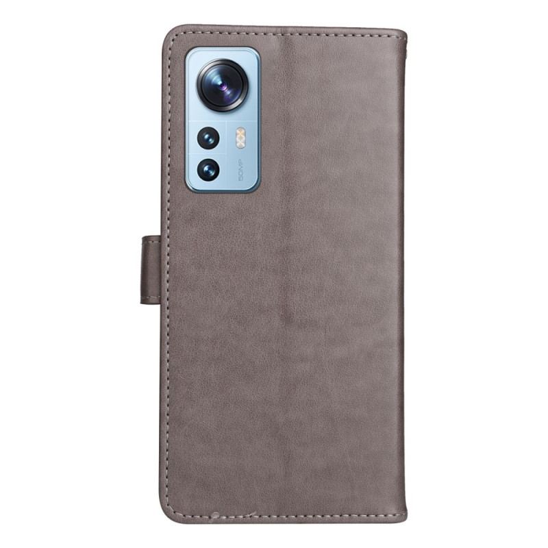 Capa Flip Para Xiaomi 12 Lite De Cordão Gato E Abelha Com Cordão