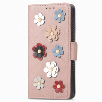 Capa Flip Para Xiaomi 12 Lite Flores 3d