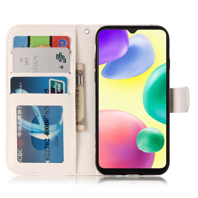Capa Folio Para Xiaomi 12 Lite Tigre Com Cordão