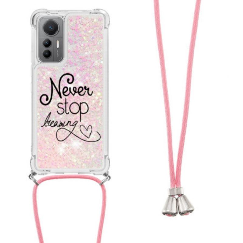 Capa Para Xiaomi 12 Lite De celular Cordão De Glitter Nunca Pare