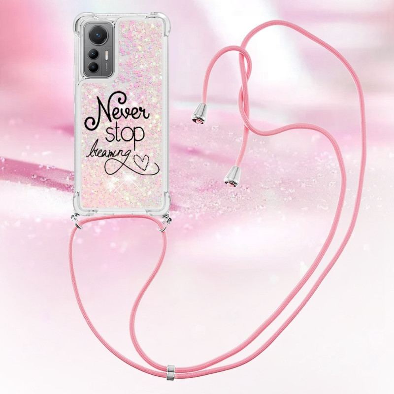 Capa Para Xiaomi 12 Lite De celular Cordão De Glitter Nunca Pare