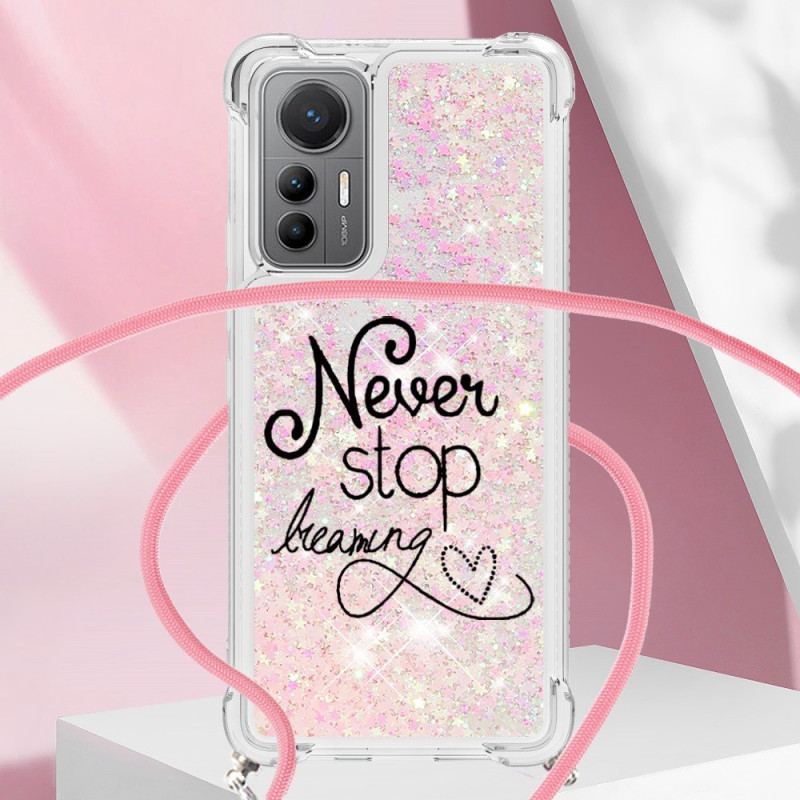 Capa Para Xiaomi 12 Lite De celular Cordão De Glitter Nunca Pare