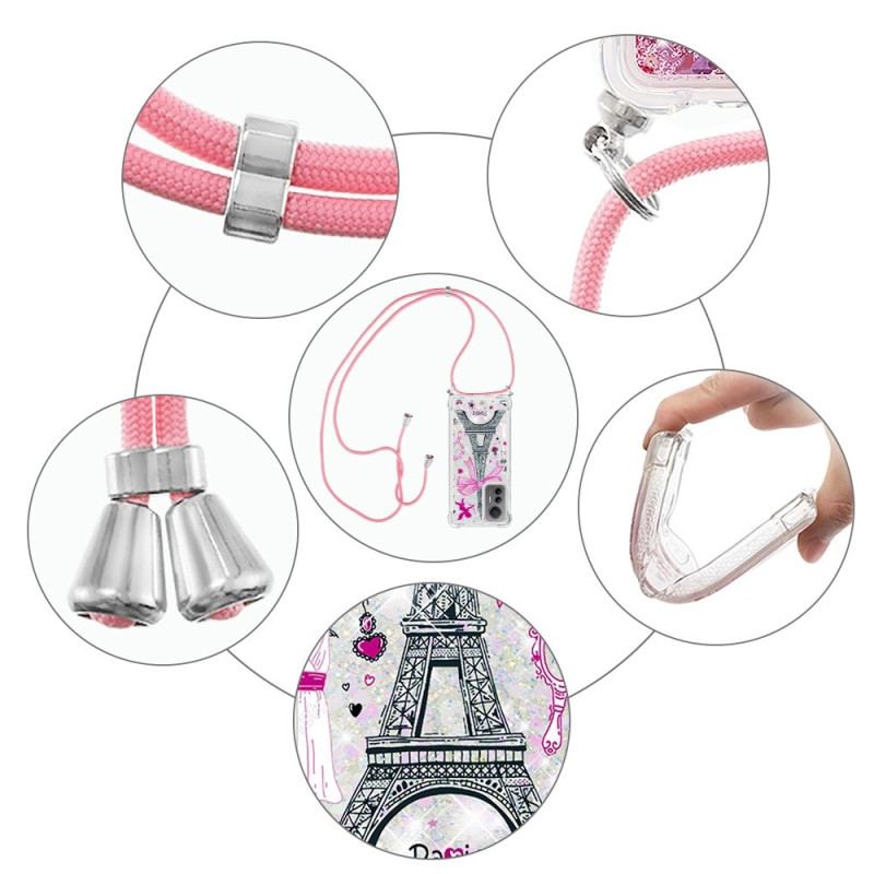 Capa Para Xiaomi 12 Lite De celular Cordão Glitter Torre Eiffel