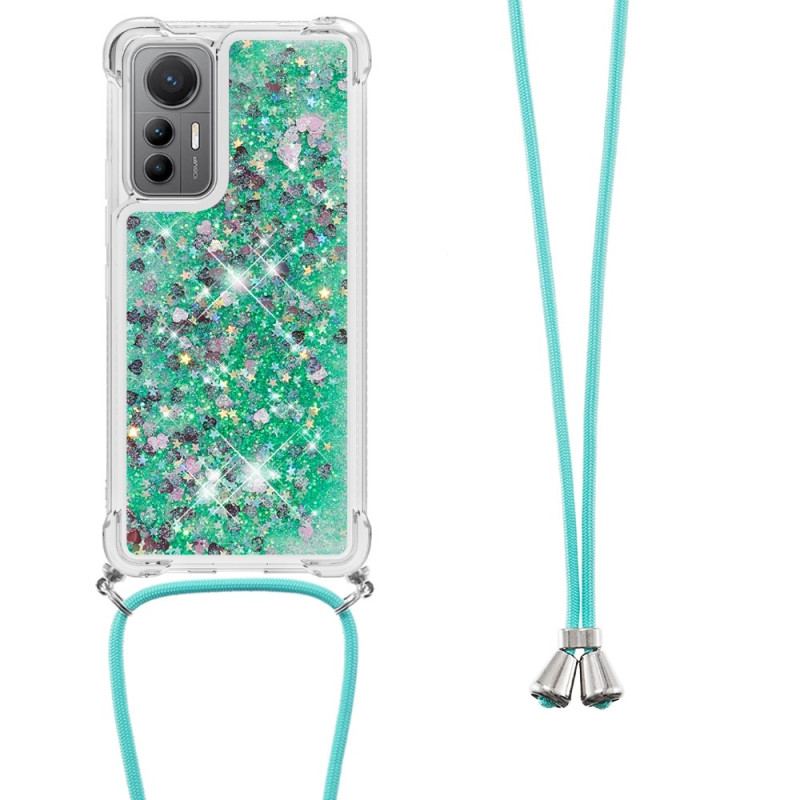 Capa Para Xiaomi 12 Lite De celular Desenho De Lantejoulas Com Cordão
