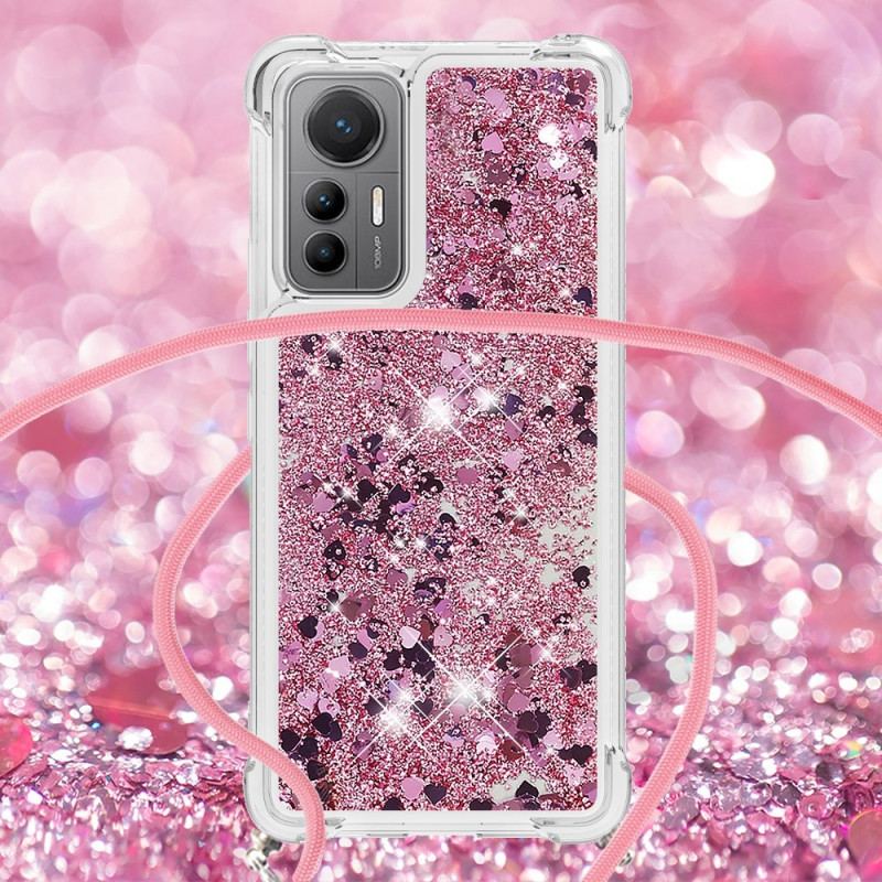 Capa Para Xiaomi 12 Lite De celular Desenho De Lantejoulas Com Cordão