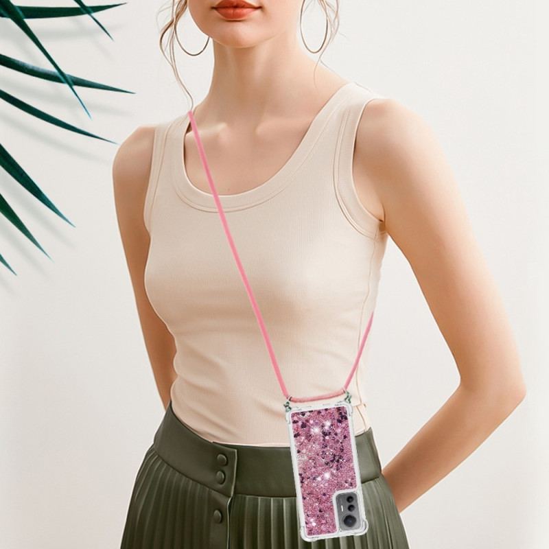 Capa Para Xiaomi 12 Lite De celular Desenho De Lantejoulas Com Cordão