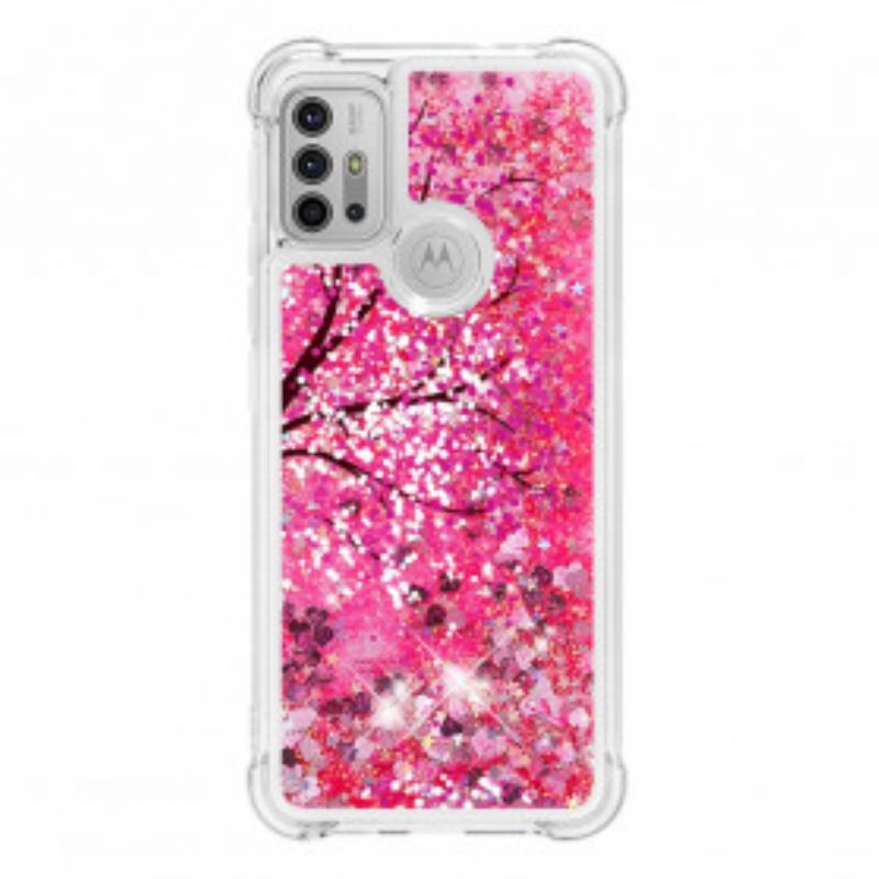 Capa De Celular Para Moto G30 / G10 Árvore Glitter