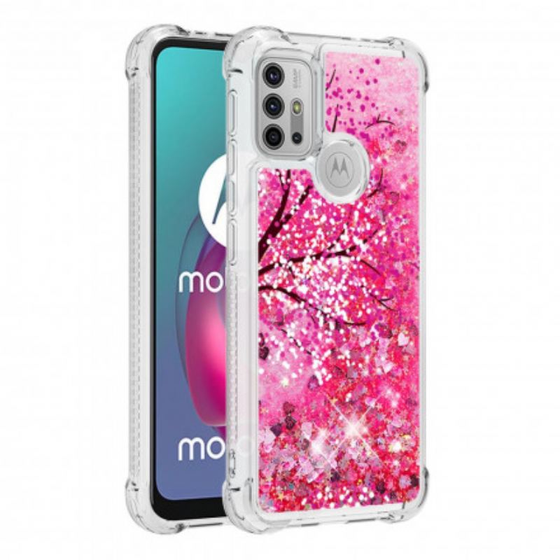 Capa De Celular Para Moto G30 / G10 Árvore Glitter
