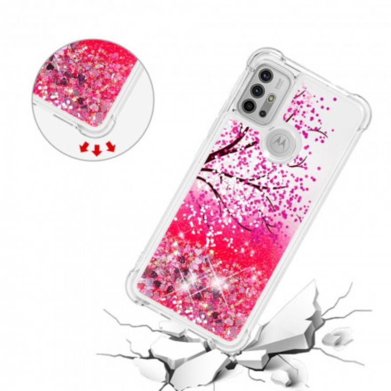 Capa De Celular Para Moto G30 / G10 Árvore Glitter