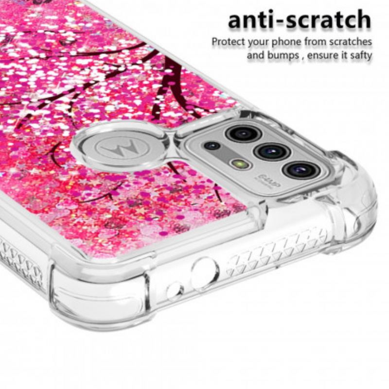 Capa De Celular Para Moto G30 / G10 Árvore Glitter