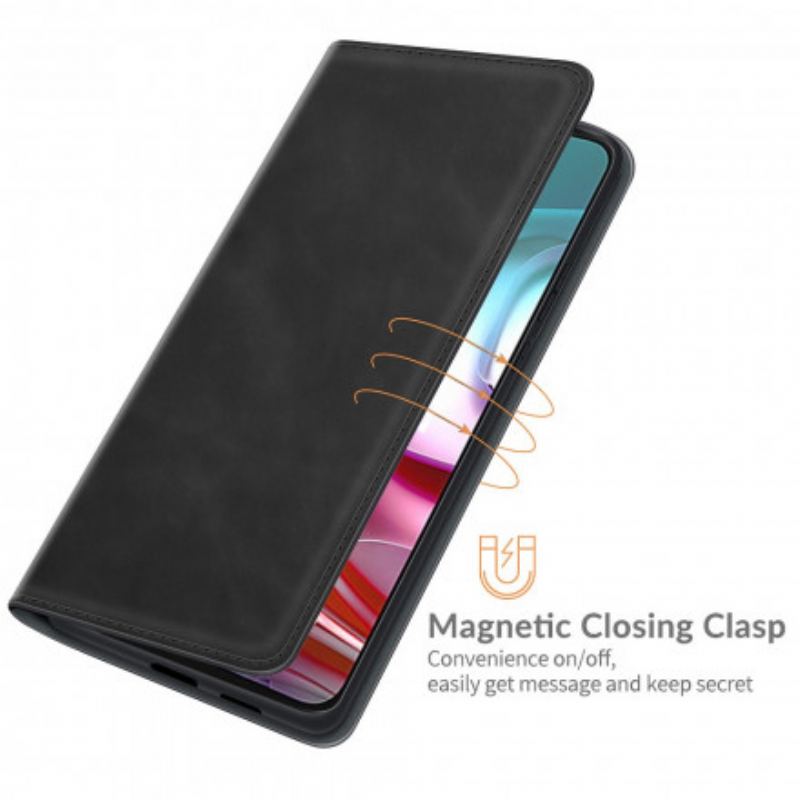 Capa De Celular Para Moto G30 / G10 Flip Efeito Couro Macio Seda
