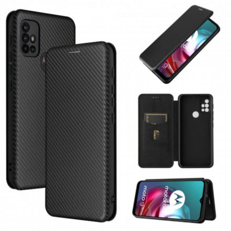 Capa De Celular Para Moto G30 / G10 Flip Silicone De Carbono Colorido