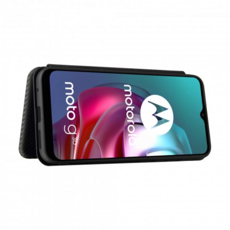Capa De Celular Para Moto G30 / G10 Flip Silicone De Carbono Colorido