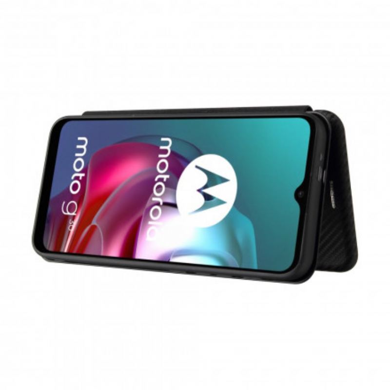Capa De Celular Para Moto G30 / G10 Flip Silicone De Carbono Colorido