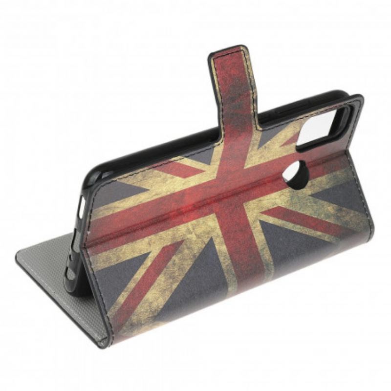 Capa De Couro Para Moto G30 / G10 Bandeira Da Inglaterra