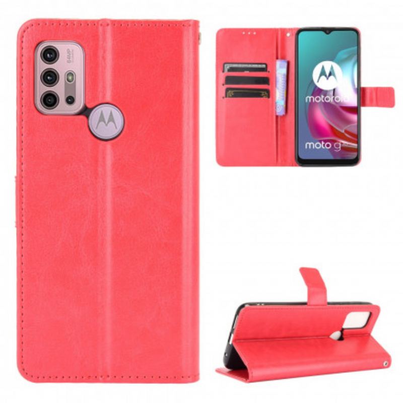 Capa De Couro Para Moto G30 / G10 Couro Falso Chamativo