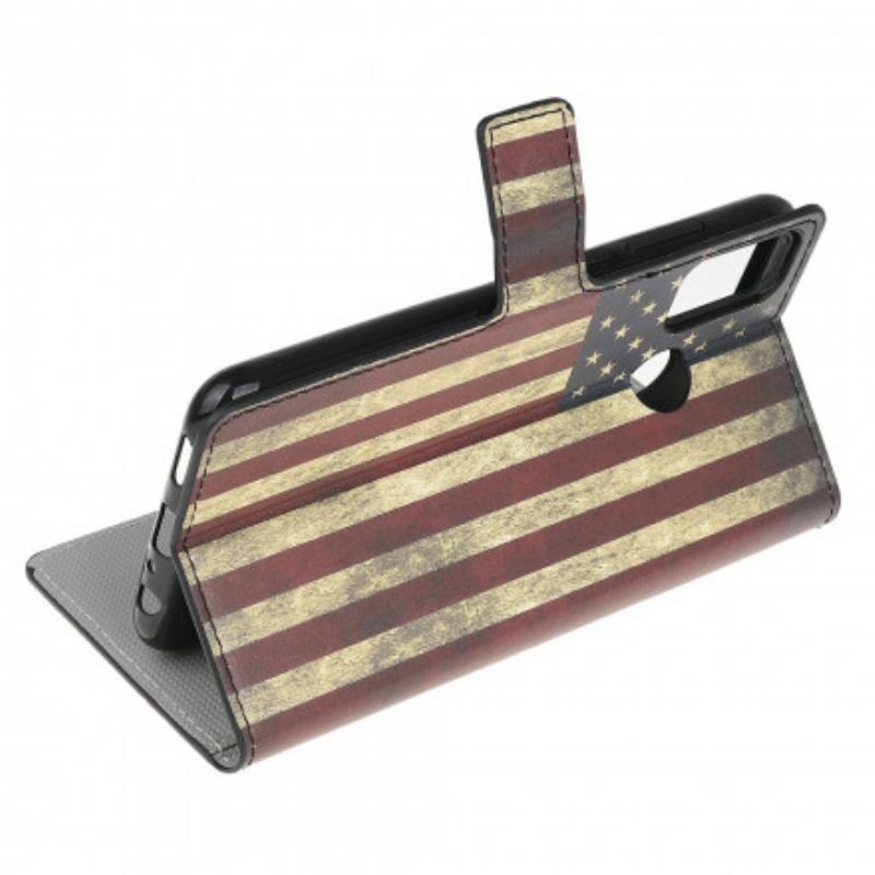 Capa Flip Para Moto G30 / G10 Bandeira Americana