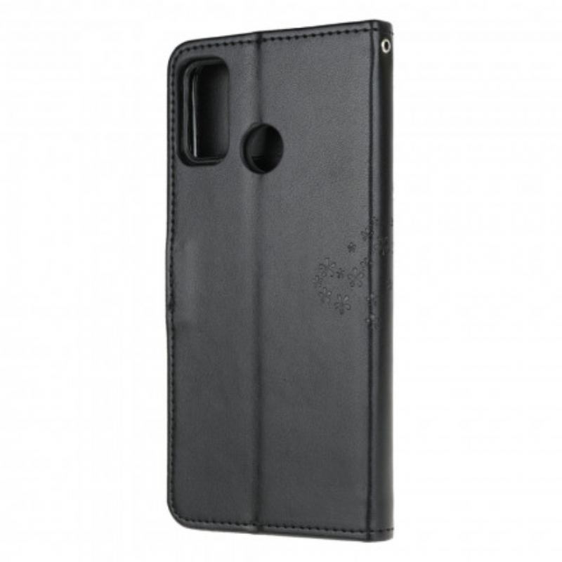 Capa Flip Para Moto G30 / G10 De Cordão Tanga E Corujas