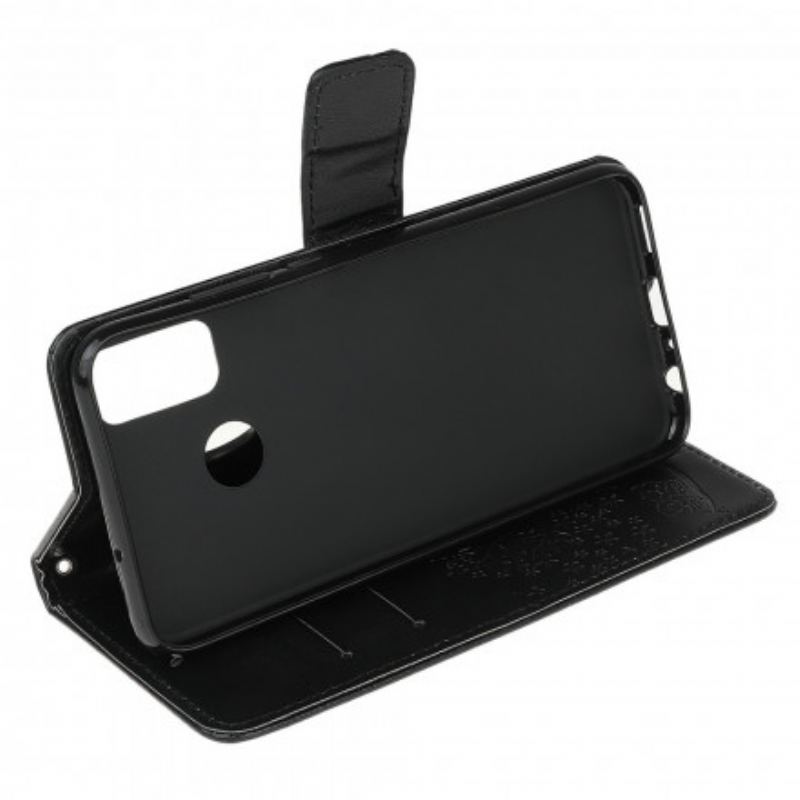 Capa Flip Para Moto G30 / G10 De Cordão Tanga E Corujas