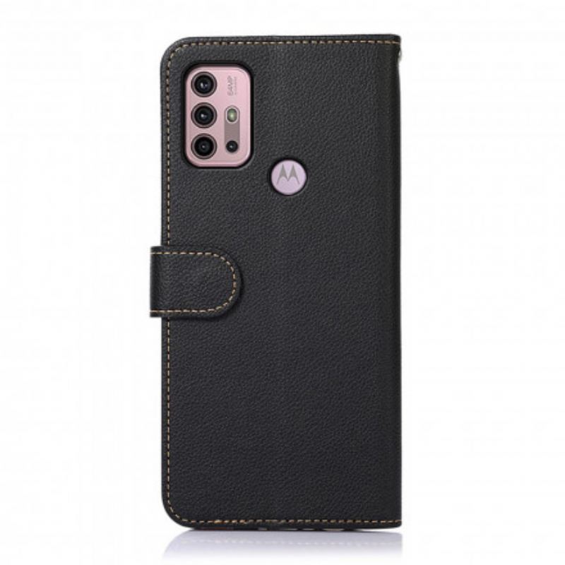 Capa Flip Para Moto G30 / G10 Estilo Lichia Rfid Khazneh