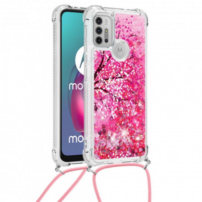 Capa Para Moto G30 / G10 De celular Árvore De Cordão De Lantejoulas