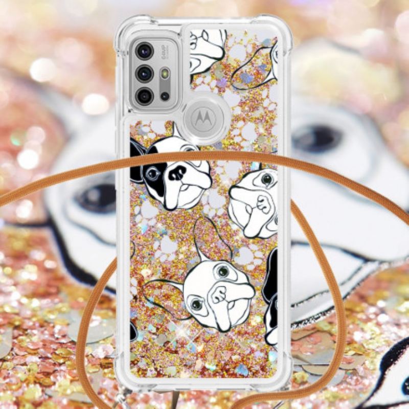 Capa Para Moto G30 / G10 De celular Cadelas De Lantejoulas