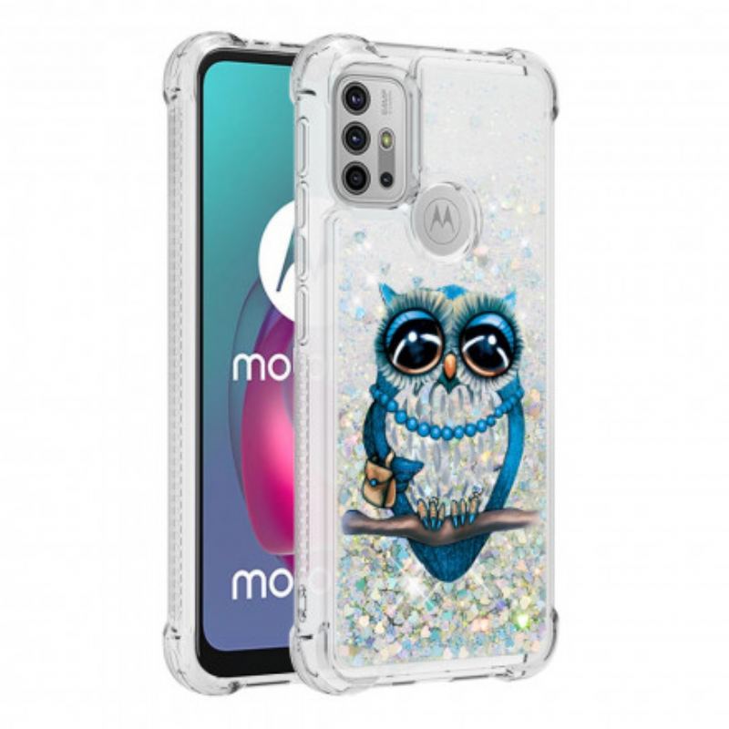 Capa Para Moto G30 / G10 Lantejoulas Miss Coruja