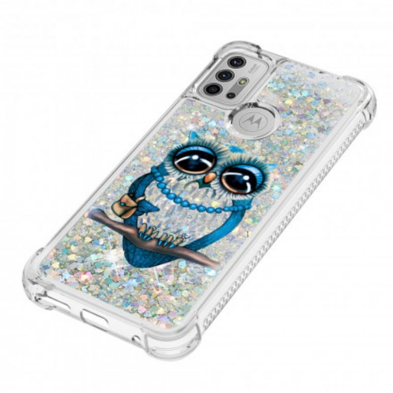 Capa Para Moto G30 / G10 Lantejoulas Miss Coruja