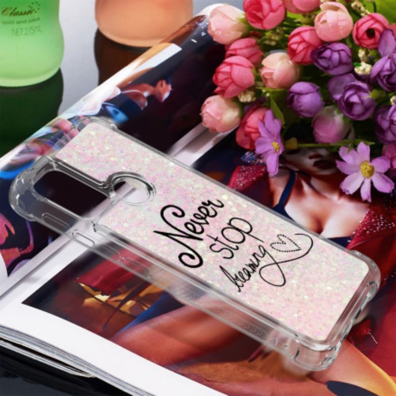 Capa Para Moto G30 / G10 Nunca Pare De Sonhar Com Glitter