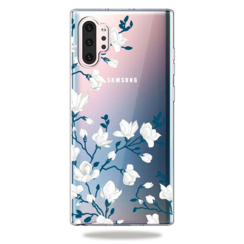 Capa De Celular Para Samsung Galaxy Note 10 Plus Flores Brancas