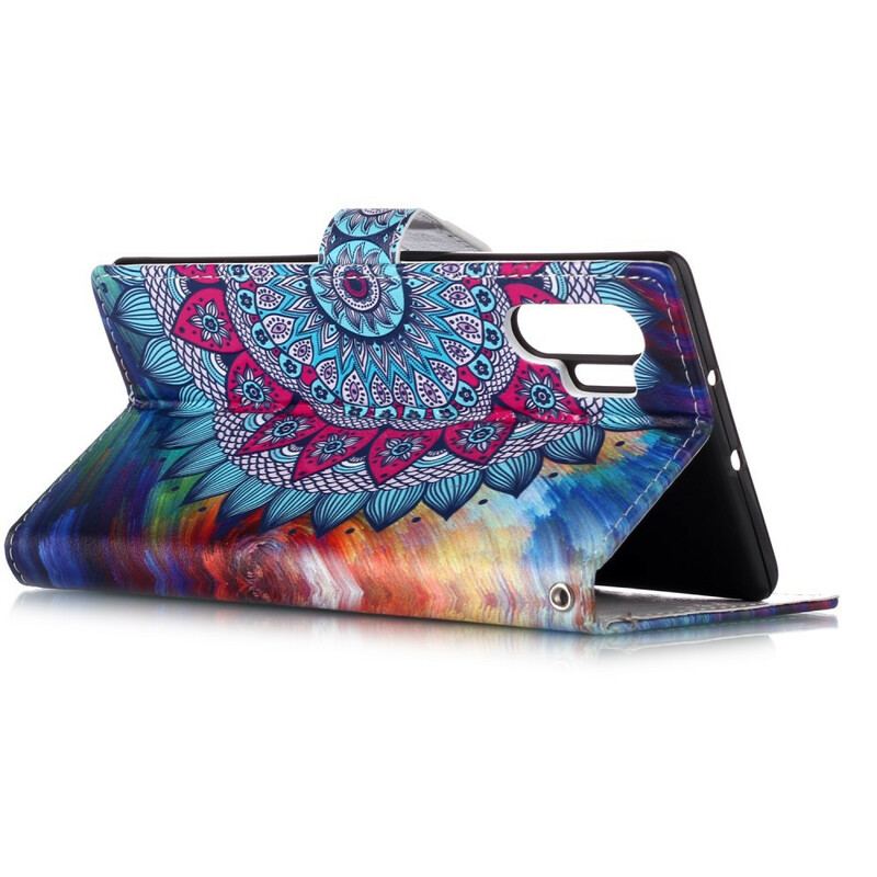 Capa De Couro Para Samsung Galaxy Note 10 Plus Rei Mandala