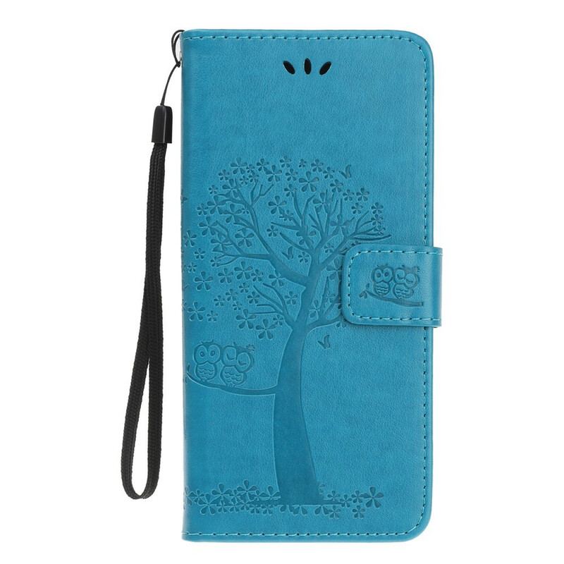Capa Em Pele Para Samsung Galaxy Note 10 Plus De Cordão Tanga E Corujas