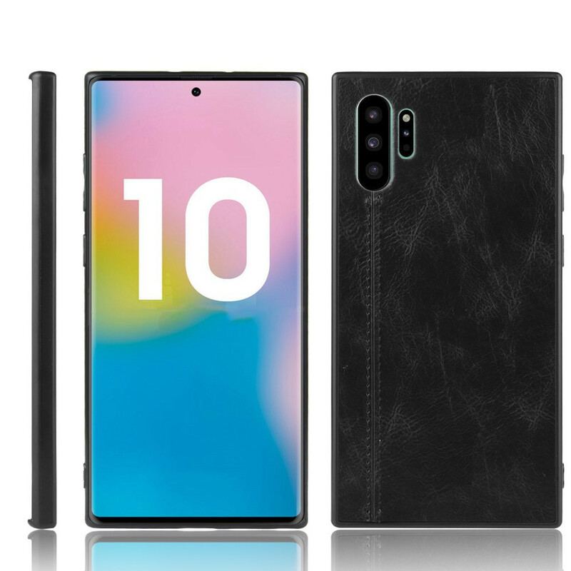 Capa Para Samsung Galaxy Note 10 Plus Costura De Couro Estilo