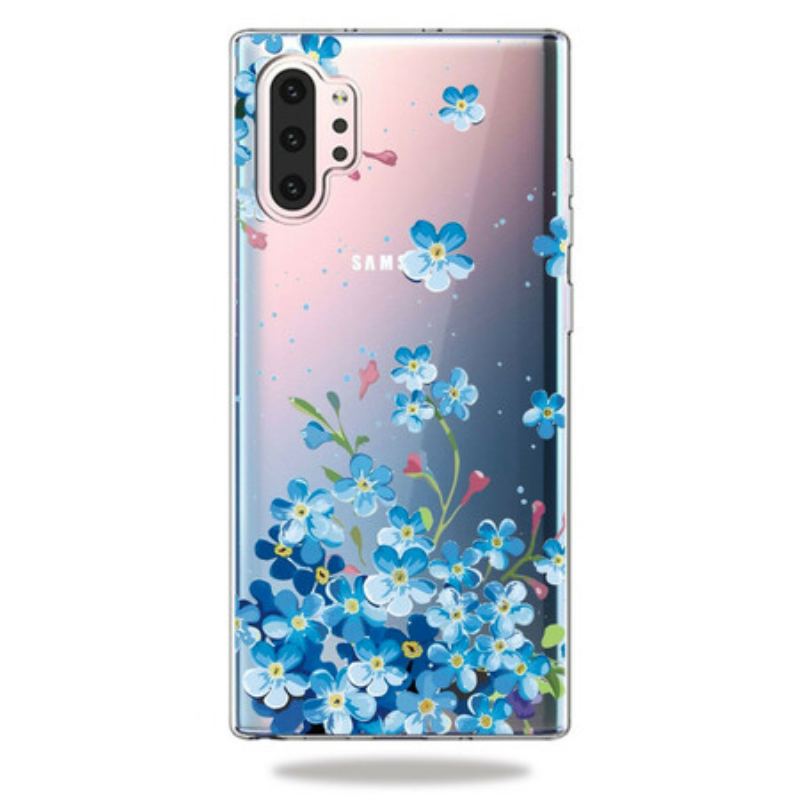 Capa Para Samsung Galaxy Note 10 Plus Flores Azuis