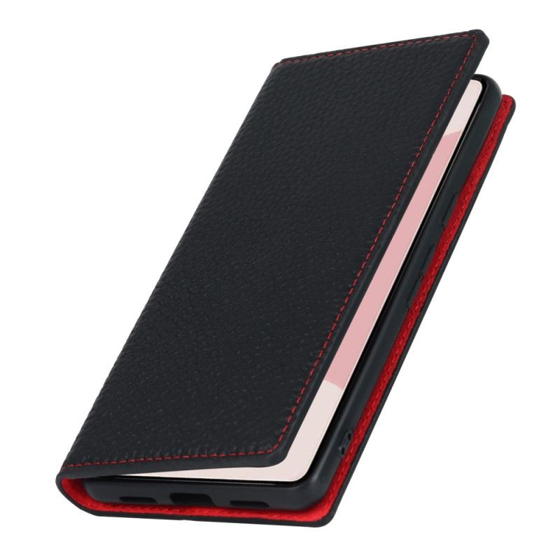 Capa De Celular Para Google Pixel 7 De Cordão Flip Correia De Couro Litchi Genuíno