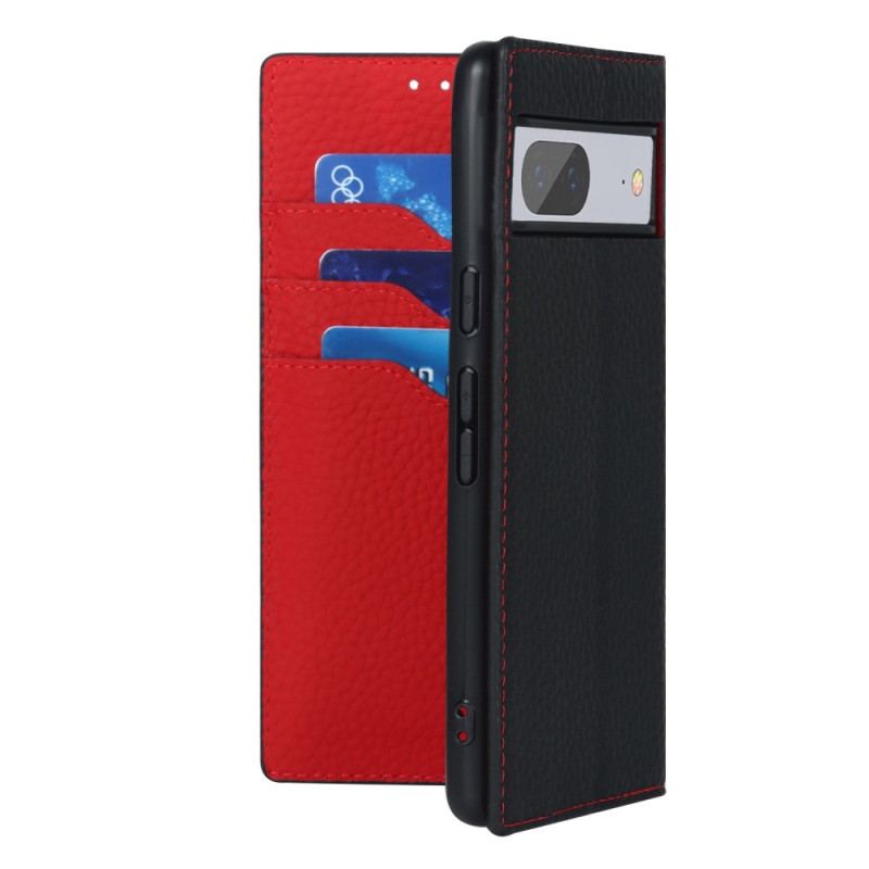 Capa De Celular Para Google Pixel 7 De Cordão Flip Correia De Couro Litchi Genuíno
