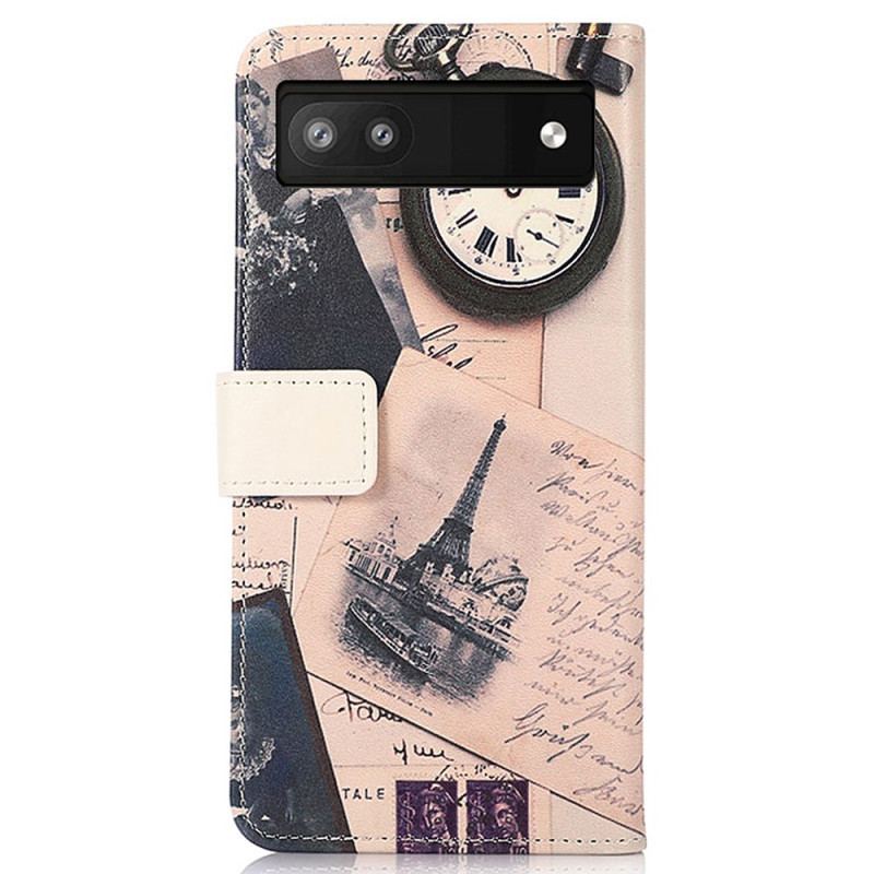 Capa Em Pele Para Google Pixel 7 A Torre Eiffel De Um Poeta
