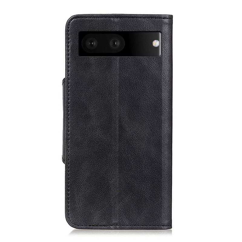 Capa Em Pele Para Google Pixel 7 Botão Magnético De Couro Falso