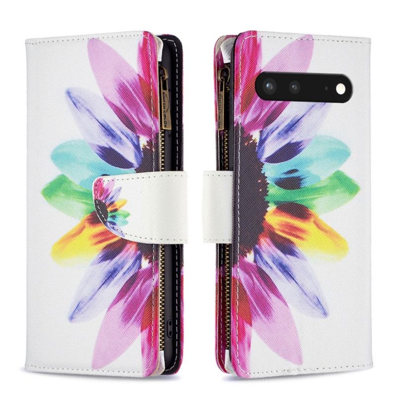 Capa Em Pele Para Google Pixel 7 Capa Tipo Carteira Carteira De Flores