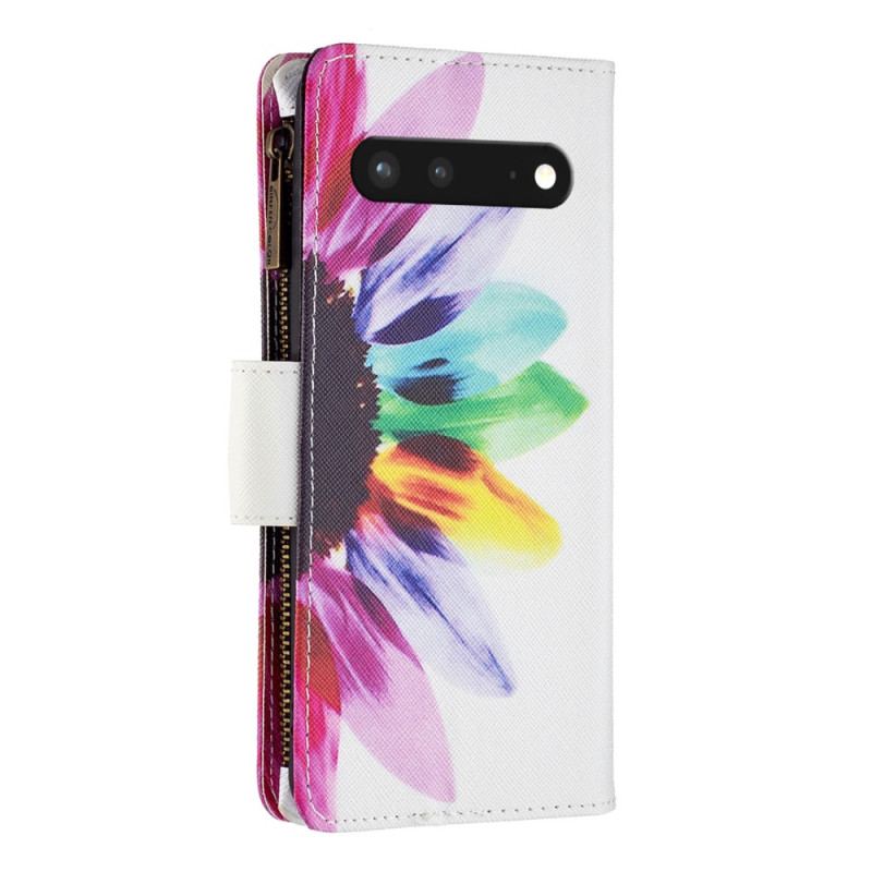 Capa Em Pele Para Google Pixel 7 Capa Tipo Carteira Carteira De Flores