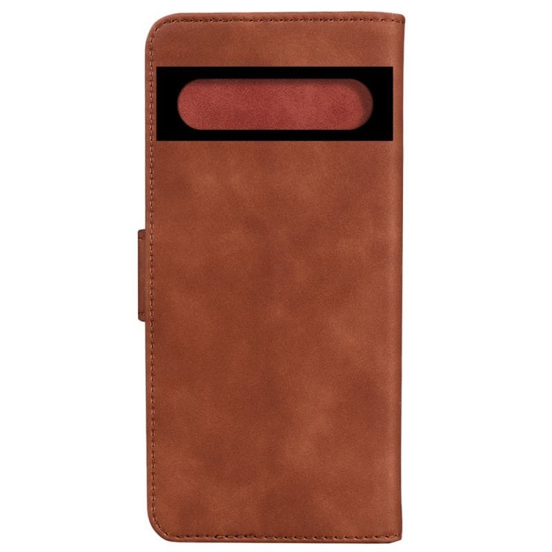 Capa Flip Para Google Pixel 7 Estilo De Couro Liso