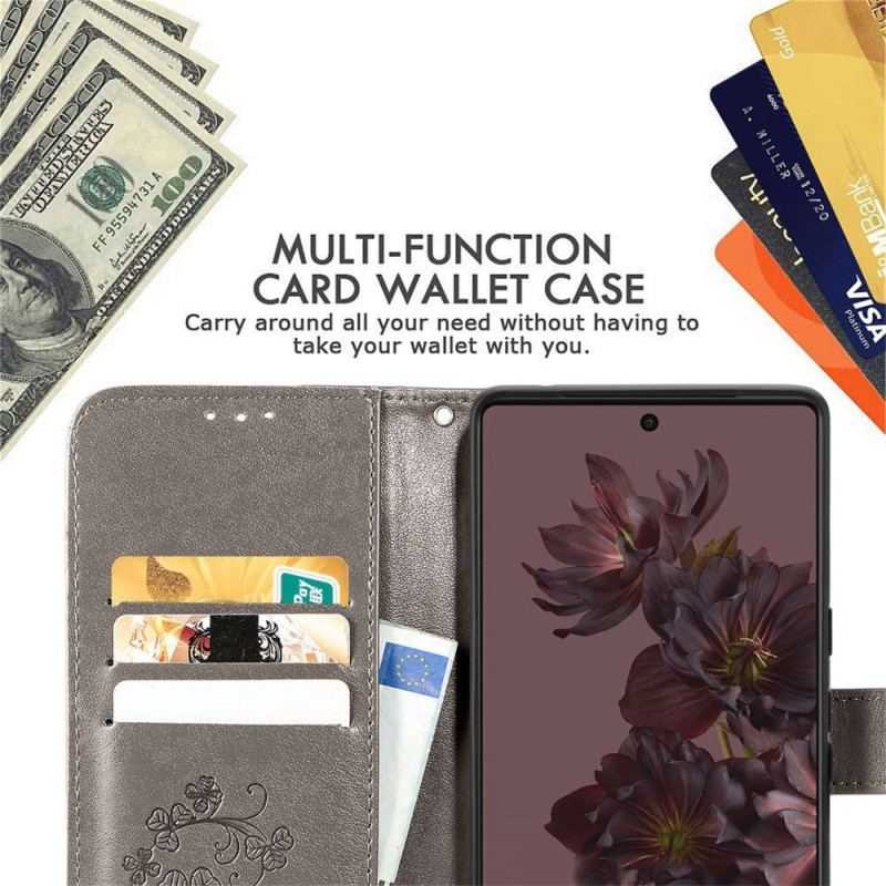 Capa Flip Para Google Pixel 7 Flores Asiáticas
