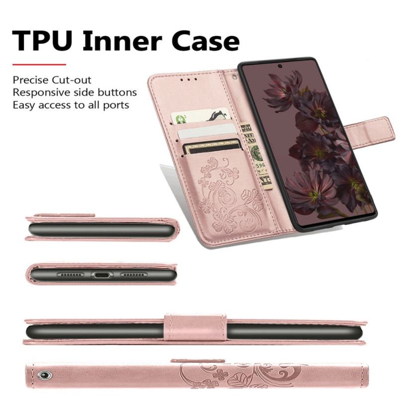 Capa Flip Para Google Pixel 7 Flores Asiáticas