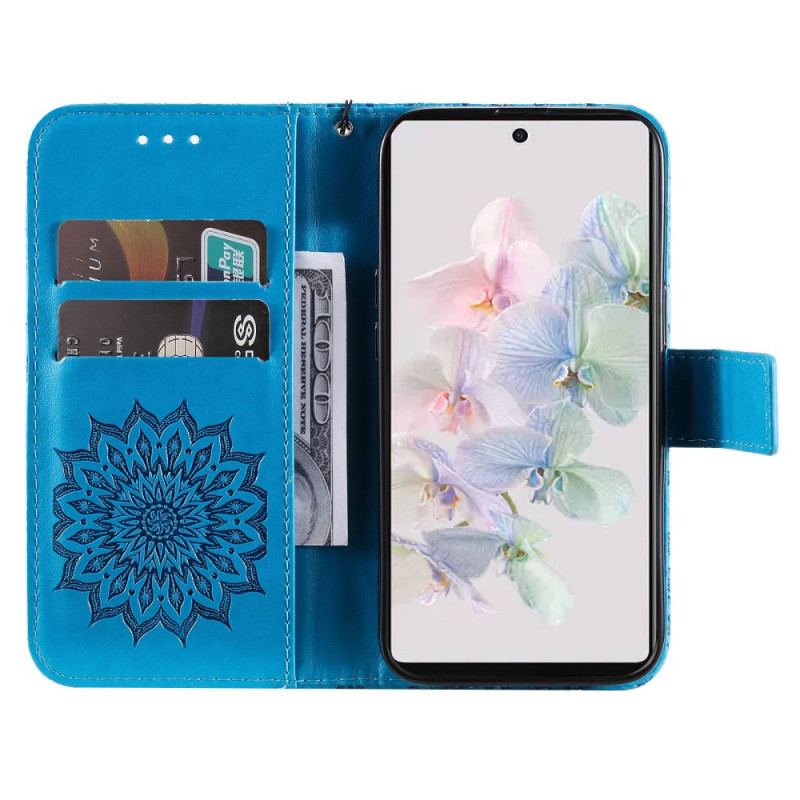 Capa Flip Para Google Pixel 7 Sol Com Cordão
