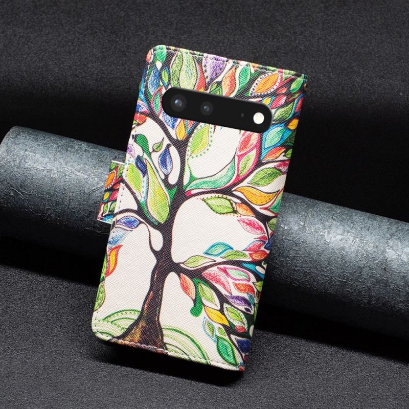 Capa Flip Para Google Pixel 7 Capa Tipo Carteira Carteira De Árvore