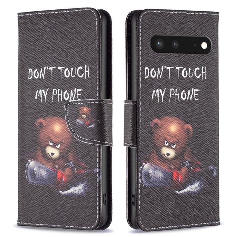 Capa Flip Para Google Pixel 7 Urso Perigoso